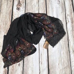 Zevar Embroidered Scarf NWT